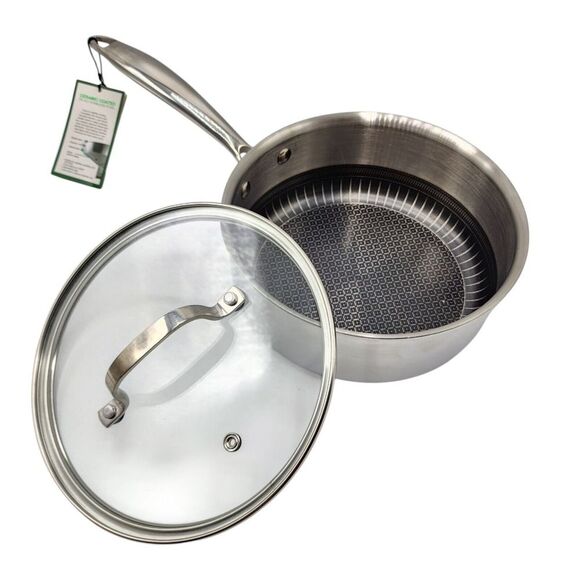 Lexi Home Ceramic Coated Tri-Ply Stainless Steel 2.7Qt Saucepan Cookware And Lid - Picture 2 of 13